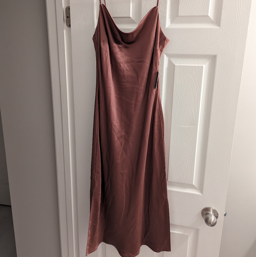 Express Cowl Neck Midi Slip Dress - Picture 2 of 5